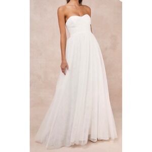 Lulu's White Strapless Maxi Dress NWT